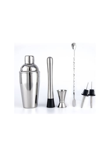 Polham 6 Parça 750ml Paslanmaz Çelik Kokteyl Shaker Seti Ev Ve Bar İçin İdeal, Sızdırmaz Kapaklı