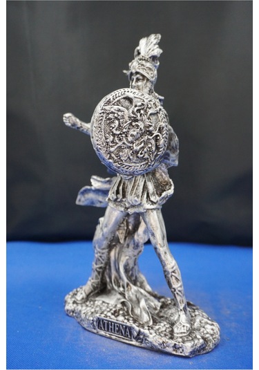 Athena Savaş Tanrıçası 26 Cm Mitolojik Heykel, Ev Dekor Ve Hediyelik Biblo Gümüş