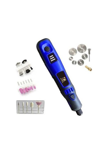 Pazly Şarj Edilebilir Mini El Taşlama - 3 Hız, 24 Aksesuar, Mavi