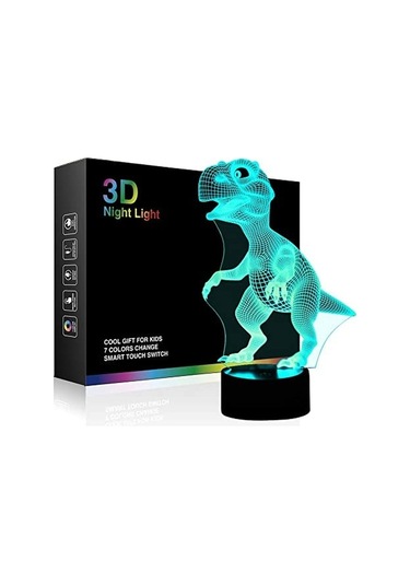 Soulader Uzaktan Kumandalı Dinozor Şekilli Led Gece Lambası Çocuk Odası Aydınlatması Siyah