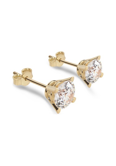 Chavin 2 Carat Swarovski Tektaş Gümüş Kadın Küpe Dh15Sr