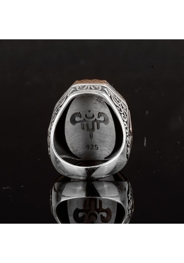 İslami Erkek Yüzük - 925 Ayar Gümüş Ve Cami Sembol Tasarımı Gümüş