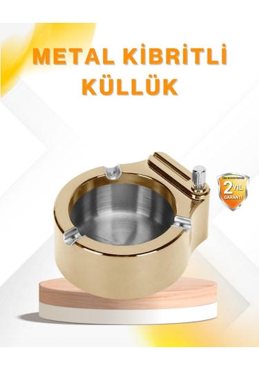 Nrzsnt Çakmak Entegreli Küllük Yeniden Doldurulabilir Metal Gövde