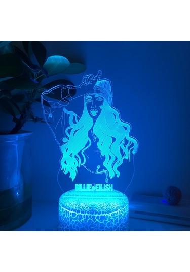 3d Led Gece Lambası Amerikan Pop Şarkıcısı 3d İllüzyon Lambası Yatak Odası Dekoratif Lambaları --- Çatlak Koltuk Çok Renkli