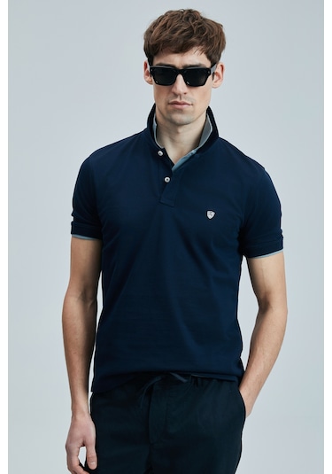 Lufian Erkek T Shirt 111040206s2 Lacivert-turuncu Lacivert - Turuncu