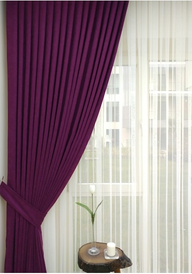 Evdepo Home Vişne Fon Perde Tek Kanat