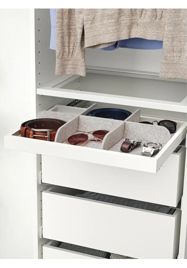 Ikea Çekmeceli Raf Bölücü, 50x35 Cm, Ikea Komplement 169536568 Açık Gri