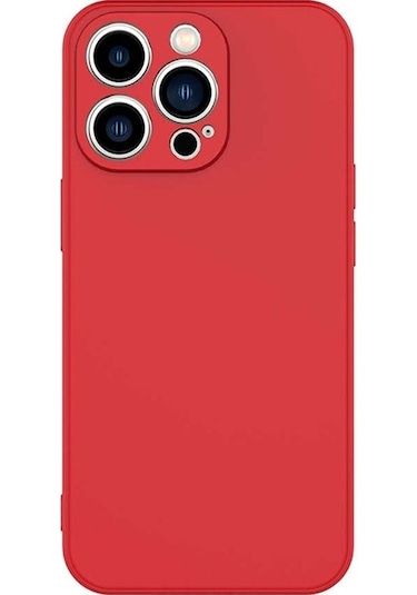 Apple Uyumlu iPhone 13 Pro Rubber Silikon Kılıf Kırmızı