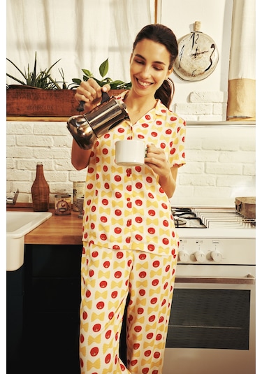 Penti Renkli Pasta Time Gömlek Pantolon Pijama Takımı