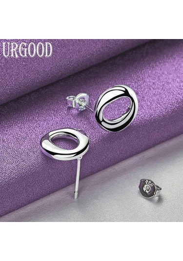 925 Ayar Gümüş Yuvarlak Küpe Hediye Romantik Takı