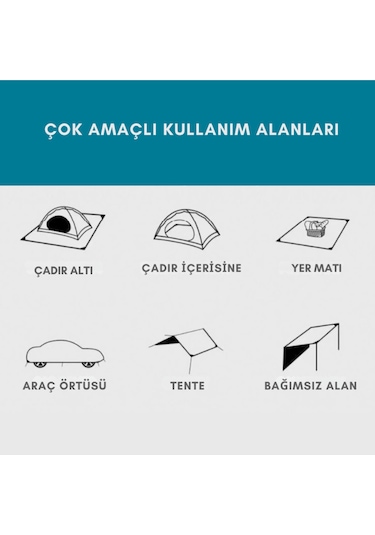 Güçlendirilmiş Su Geçirmez Kamp Ve Çadır Altı Brandası - 8m2