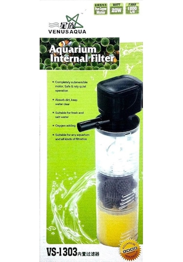 Venusaqua Vs-1303 3 Kademeli Akvaryum İç Filtre 20 Watt