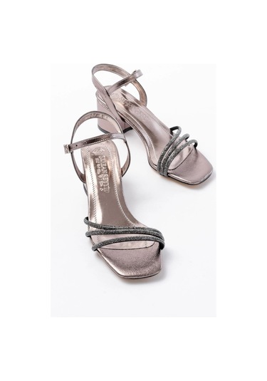 Platin 3 Bantlı Topuklu Kadın Ayakkabı PLATIN Platin