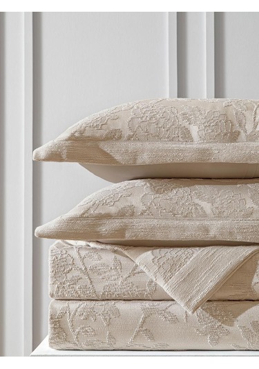 Yatak Örtüsü Seti Jakarlı Estela Bej
