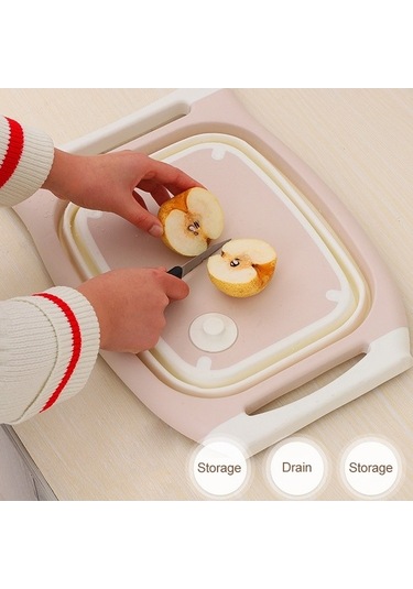 Primepickings Çok İşlevli Mutfak Kesme Tahtası, Katlanabilir Sebze Yıkama Havzası, Büyük Boyut, Metal Renk, Yüksek Kalite, Ev Yeme Pembe