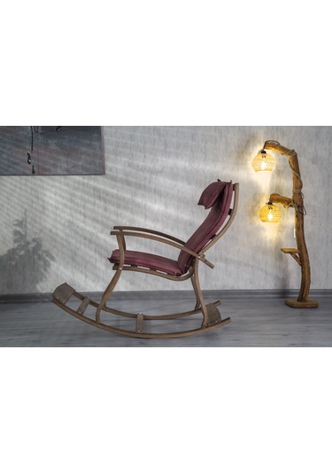 Emideco Ahşap Demonte Sallanır Sandalye Gül Kurusu