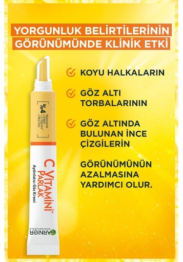 Garnier C Vitamini Parlak Aydınlatıcı Göz Kremi 15 ML