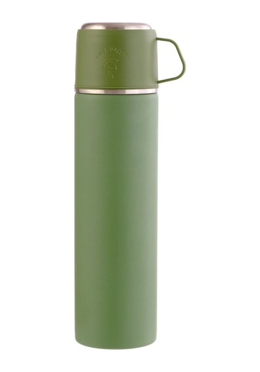 304 Paslanmaz Çelik 3 Bardaklı Termos Seti Çay Kahve Piknik Kamp Yeşil Yeşil