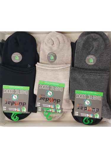 Dündar 5985 Erkek Bambu Kısa Konç Diyabetik Çorap 12 Adet 001