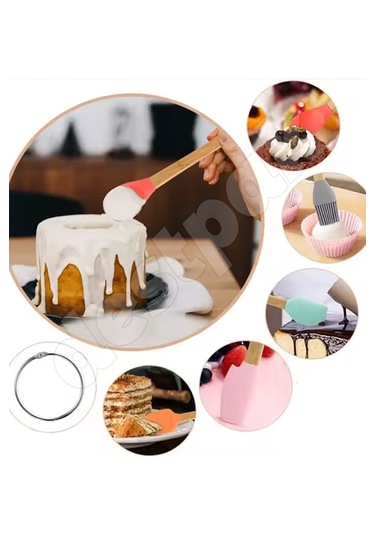 5'li Mini Bambu Spatula Seti - Yumurta Fırçalı - Mini Boy