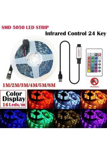 Novahub Usb 5v Rgb Led Şerit, Bluetooth Kontrolü, Esnek Led Lamba Bant, Rgb Tv Arka Işık, Masaüstü Dekorasyon Işıkları, 56897446 Siyah
