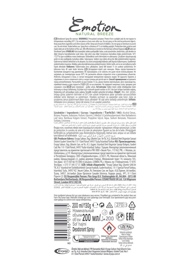 Emotion Natural Breeze Kadın Alüminyumsuz Vegan Deodorant 4x200 Ml
