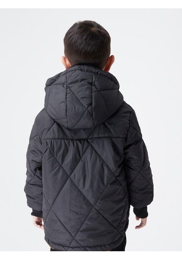 Çocuk Desenli Çift Taraflı Cepli Mont-13619 HARDAL