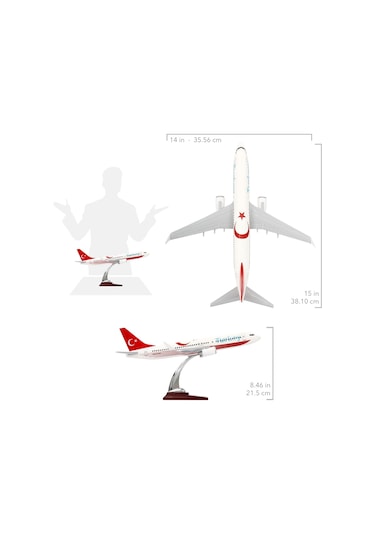 Zekupp - Maket Uçak - Boeing 737-800 1/100 - TÜRKİYE ÖZEL TASARIMLI Model Uçak,  Model D