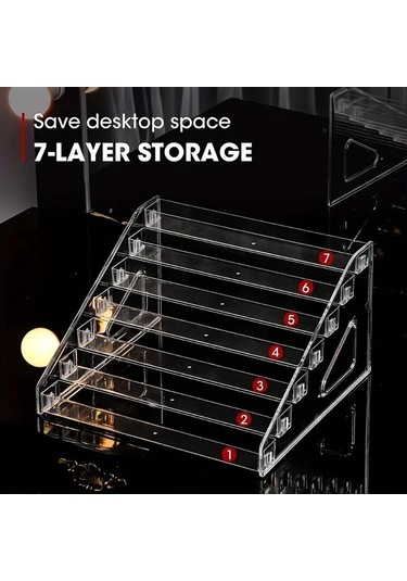 Dashanshop 7 Katmanlı Şeffaf Akrilik Saklama Rafı Kozmetik Ve Banyo Düzenleyici Şeffaf