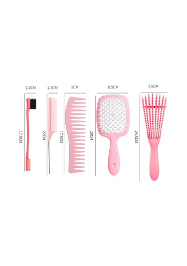 Moveevo Saç Şekillendirici 5 Parça Çok Fonksiyonlu Masaj Tarak Mor