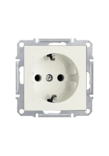 Ovivo Grano Çerçeveli Topraklı Çerçeveli Priz Beyaz