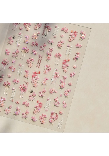 1 Adet 5d Japon Pembe Petal Kabartmalı Nail Art Etiketler Zarif Retro Çiçek Kendinden Yapışkanlı Transfer Tırnak Süslemeleri Çıkartmaları Dıy Gun Color