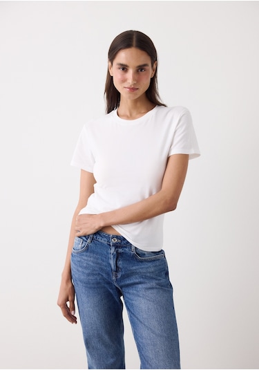 Penti Kırık Beyaz Essential Slim Fit Kısa Kollu Tişört