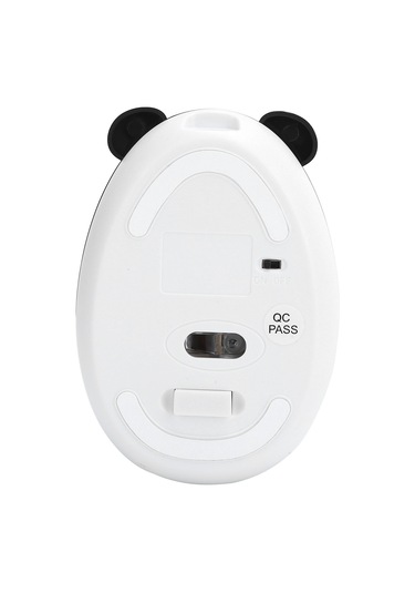 Lemestar Kablosuz Panda Desenli Optik Fare - Yenilenebilir Pil, 10m Menzil, 1200 Dpı, Usb Alıcı, 3 Tuşlu Beyaz-siyah