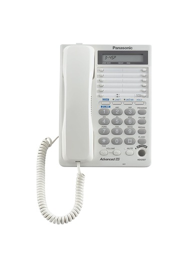 16 Haneli Lcd İle 2 Satırlı Entegre Kablolu Telefon Sistemi, Hoparlör-kx-ts208w Beyaz