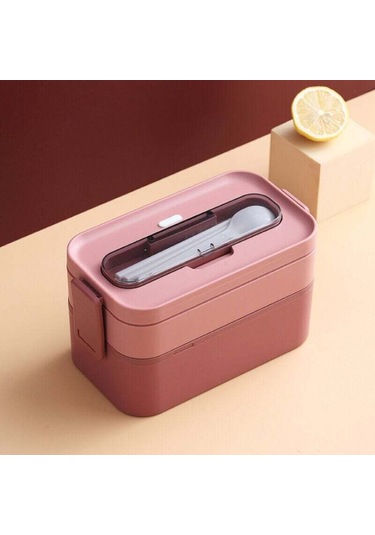 Yalıtımlı Öğle Yemeği Kutusu, Bento Öğle Yemeği Kutusu-1600ml, Çatal Bıçak Takımlı Öğle Yemeği Kutusu, Yetişkinler Ve Çocuklar İçin 2 Bölmeli Sızdırmaz Plastik Öğle Yemeği Kutusu --