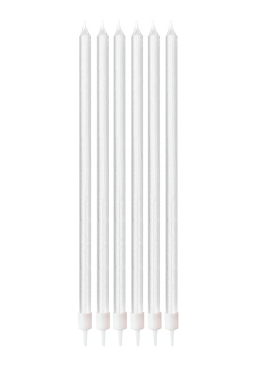 Doğum Günü Mumu 18cm 6lı Beyaz 9+