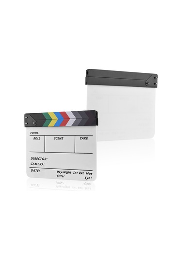 Profesyonel Akrilik Klaket Beyaz Tahta Tv Film Yönetmen Kurgusu Aksiyon Sahnesi Klaket Tahtası Marker Kalemi Silgisi İle