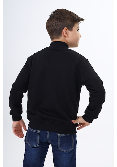 Toontoy Erkek Çocuk Okul Nakışlı Hırka Siyah