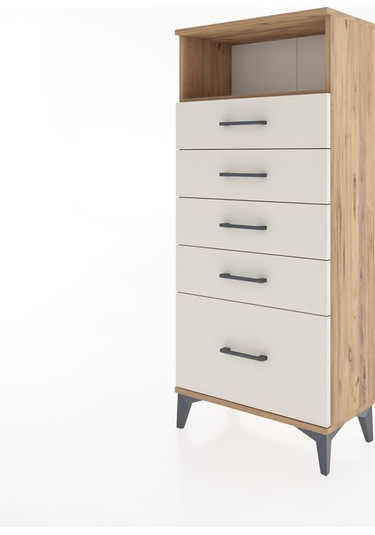 Hyperion Dolap Tek Raflı 5 Çekmeceli 60x44x134 Çam-aytaşı Atlas Çam