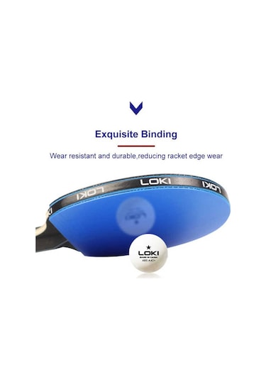 Loki İttf Onaylı Mavi Masa Tenisi Raketi 2 Raket Top Kılıf