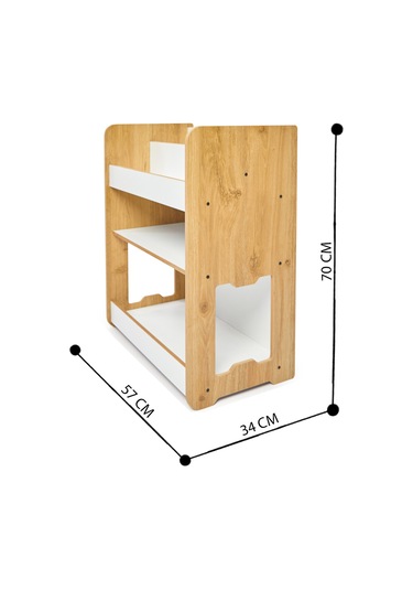 Minera Martı Ahşap 0-6 Yaş Çok Amaçlı Montessori Kitaplık Ahşap