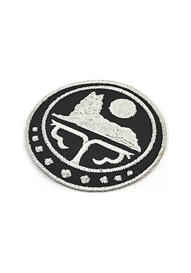 Çeçen Bayrak Nakışlı Yuvarlak Etiket (Siyah) Çapı 8 cm Çok Renkli