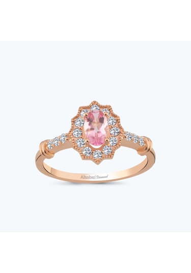 Altınbaş Pırlanta Pembe Safir Oval Yüzük Pnf001pps-14k
