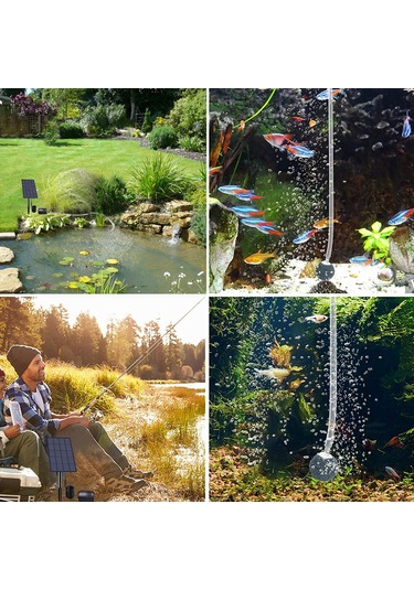 2 W Plug-in Solar Oksijen Pompası Balık Tankı Oksijenatör