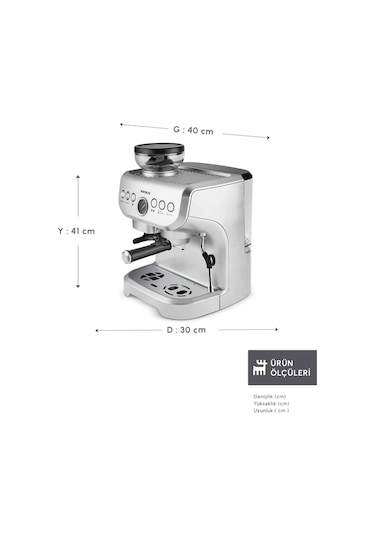 Karaca Coffee Art 2 L Barista Öğütücü + Süt Köpürtücü+ 15 Bar Basınçlı Espresso Kahve Makinesi