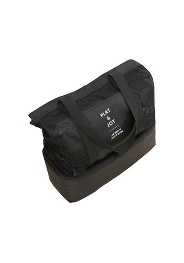 Açık Saklama Çantası, Taşınabilir Omuz Çift Kullanımlı Piknik Çantası Buz Çantası Siyah