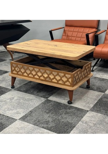 Kademeli Tekerli Akıllı Sehpa Atlantik Çam