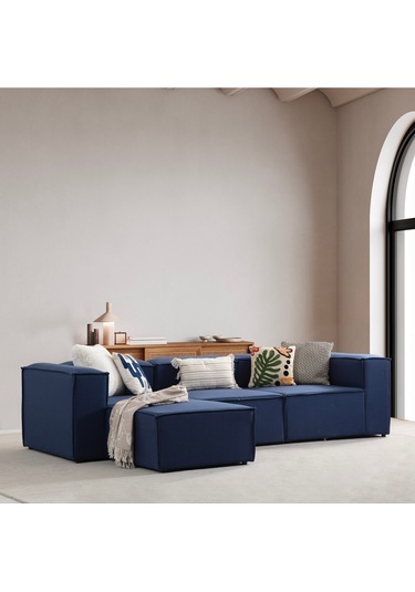 Nova 4 Modül Modüler L Köşe Koltuk Takımı Lacivert