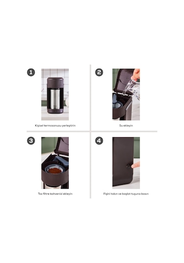 Karaca Mono Personal Filtre Kahve Makinesi + İnox Kişisel Termos